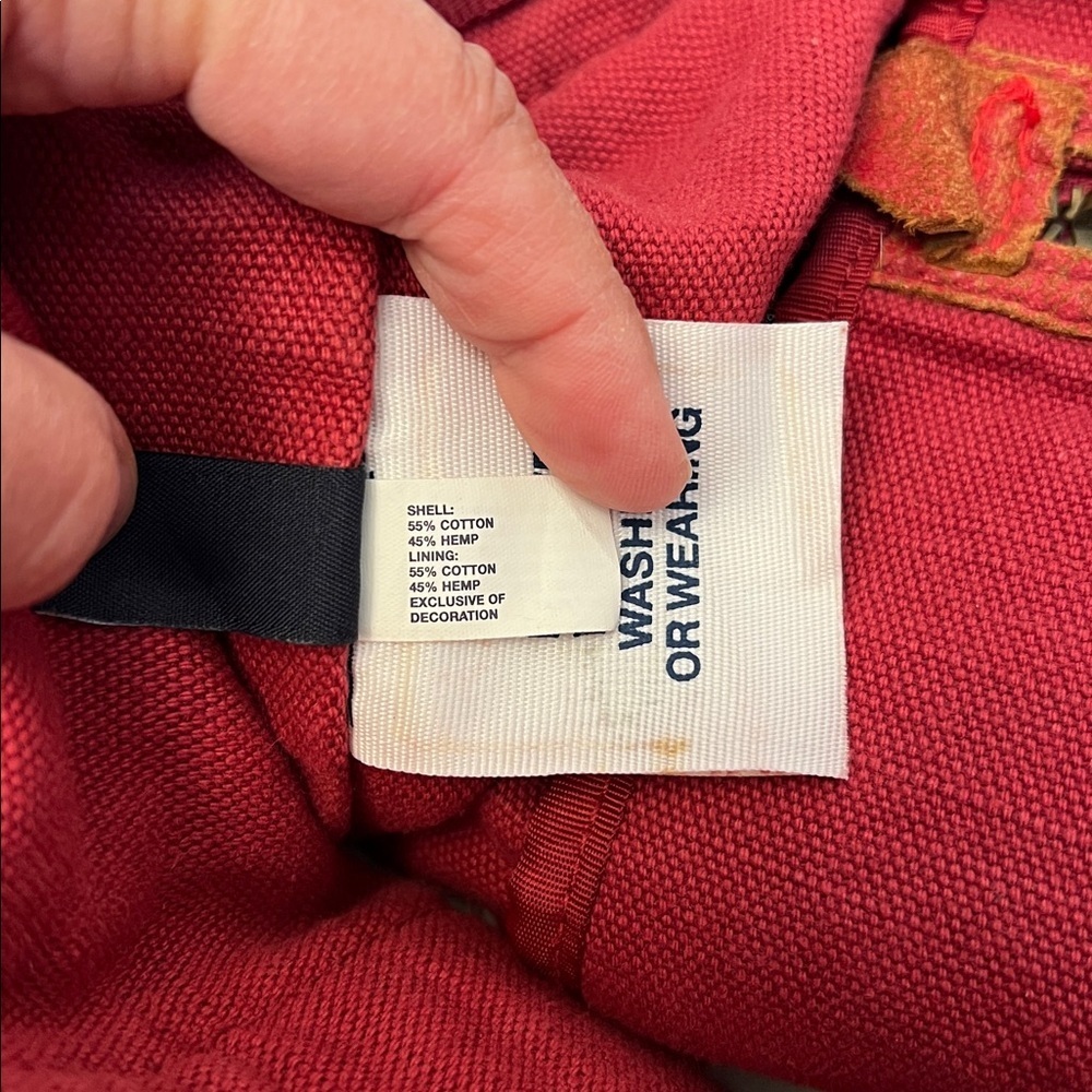 GAP COTTON/HEMP RED LARGE TOTE BAG - Picture 15 of 16